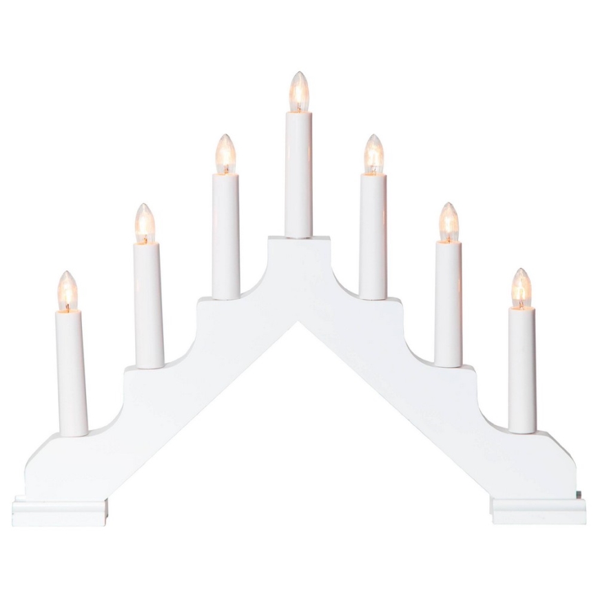 Eglo - Castiçal de Natal 7xE10/3W/230V branco