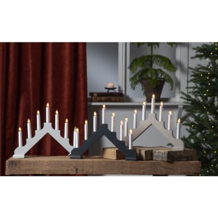 Eglo - Castiçal de Natal 7xE10/3W/230V branco