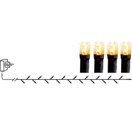Eglo - Corrente exterior de Natal LED 80xLED 5,6m IP44 branco quente