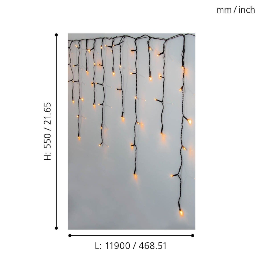 Eglo 410824 - Corrente de Natal LED para exterior 480xLED/17x0,55m IP44 branco quente