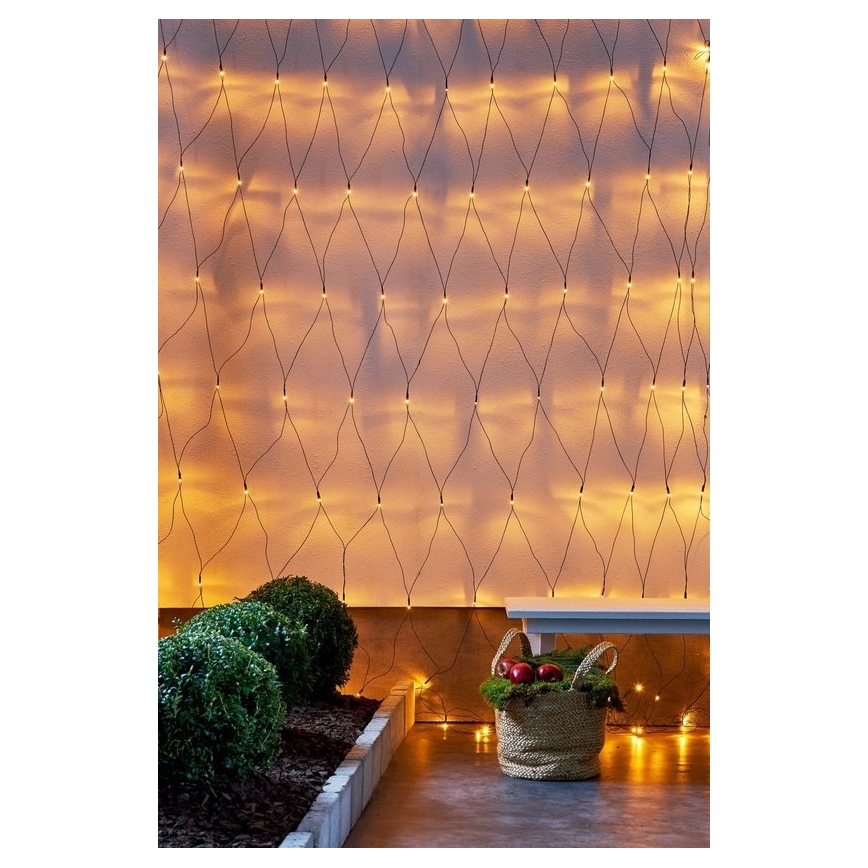 Eglo - Corrente exterior de Natal LED 160xLED 2m IP44 branco quente
