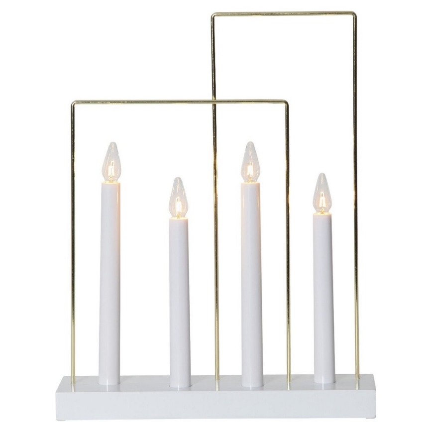 Eglo - Candelabro de Natal 4xE10/3W/230V branco
