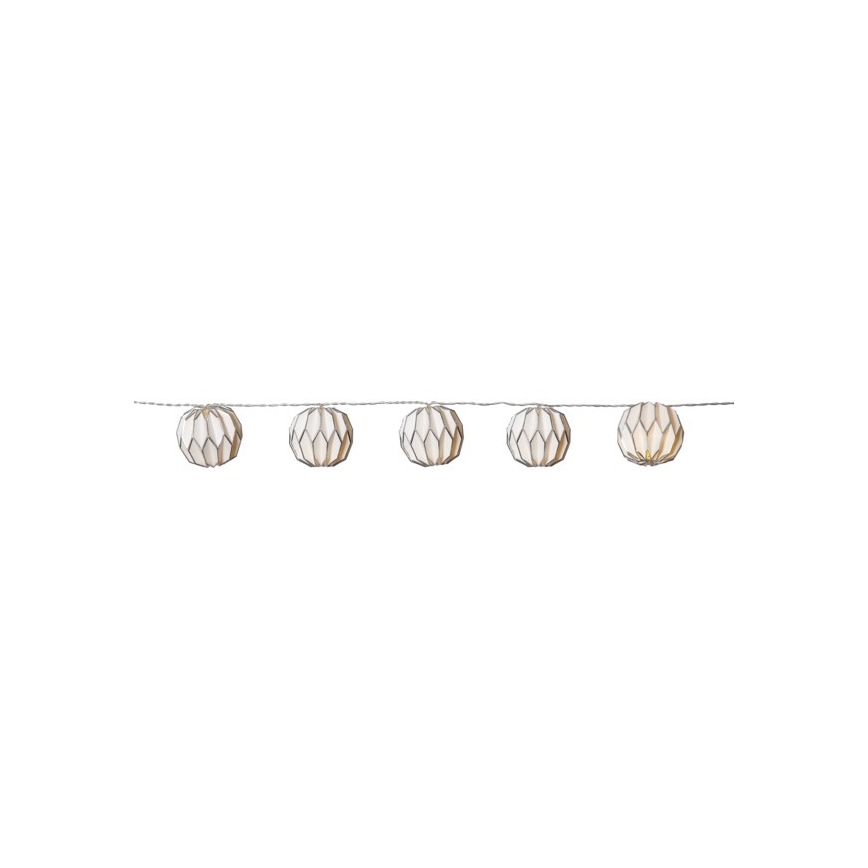 Eglo - Corrente de Natal LED 10xLED/3xAA 2,75m branco/prateado