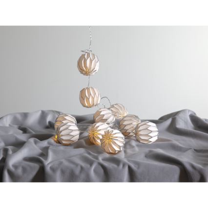 Eglo - Corrente de Natal LED 10xLED/3xAA 2,75m branco/prateado