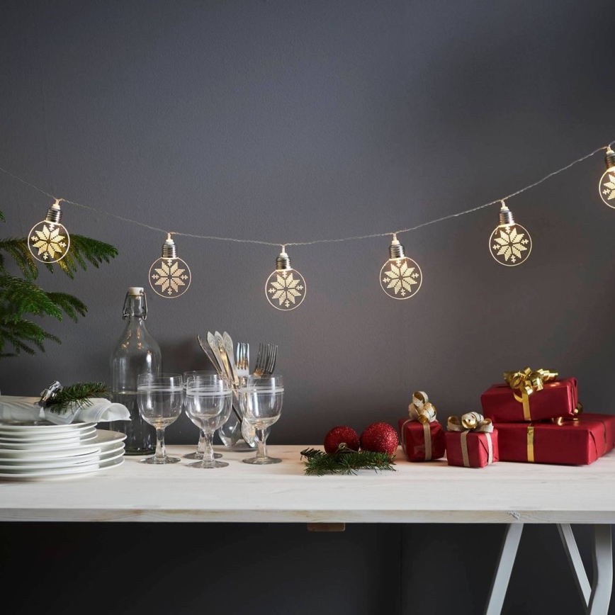 Eglo 411112 - Corrente de Natal LED ORNAMENT 10xLED/3xAA 2,4m branco quente