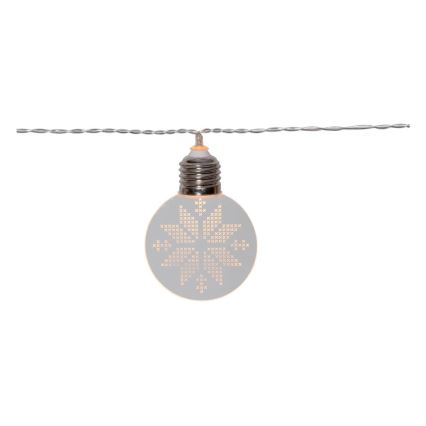 Eglo 411112 - Corrente de Natal LED ORNAMENT 10xLED/3xAA 2,4m branco quente