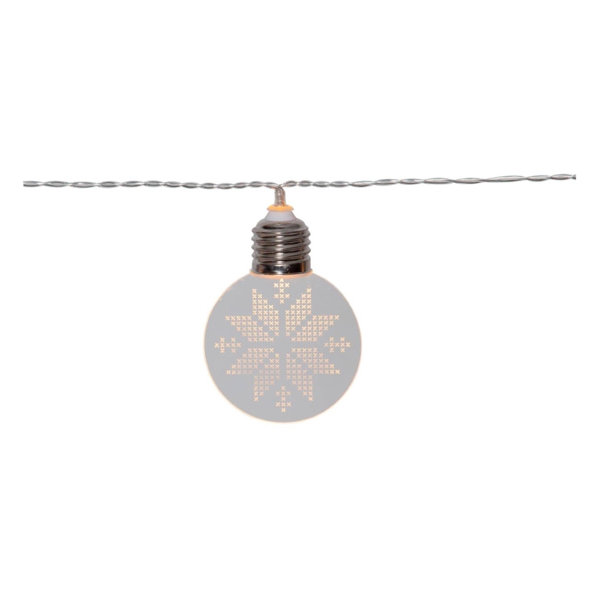 Eglo 411112 - Corrente de Natal LED ORNAMENT 10xLED/3xAA 2,4m branco quente