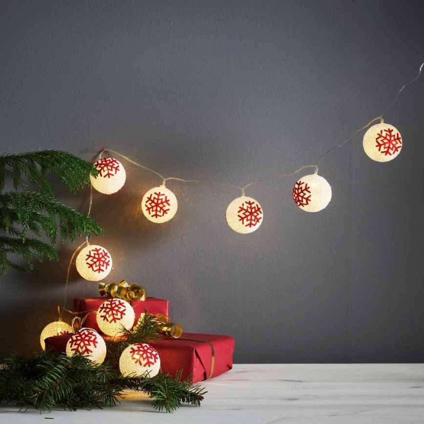 Eglo 411113 - Corrente de Natal LED ORNAMENT 10xLED/3xAA 1,65m branco quente