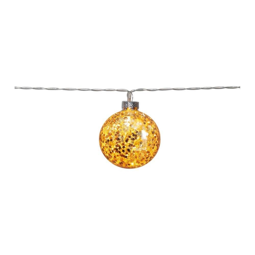 Eglo 411115 -  Corrente de Natal LED GLITTER 10xLED/2xAA 1,65m branco quente