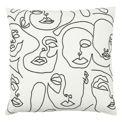 Eglo - Almofada decorativa 45x45 cm branco/preto