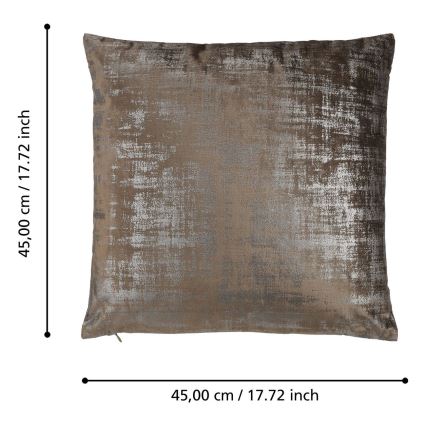 Eglo - Almofada decorativa 45x45 cm castanho