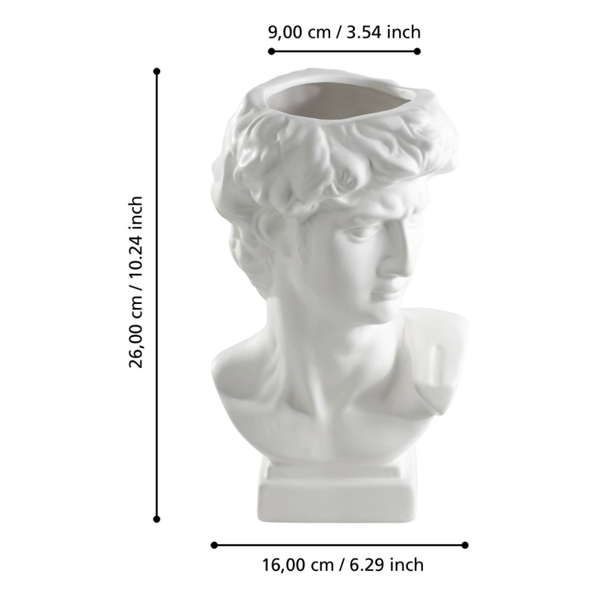 Eglo - Vaso cerâmico 26x16 cm branco