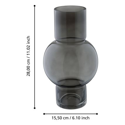 Eglo - Vaso de vidro 28x15,5 cm preto