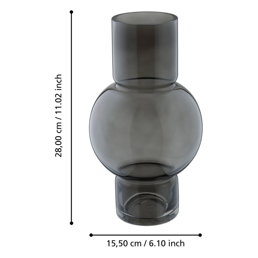 Eglo - Vaso de vidro 28x15,5 cm preto