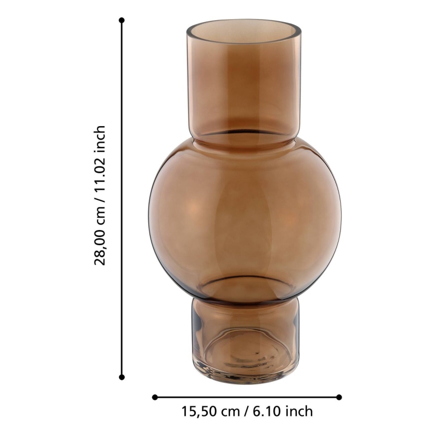 Eglo - Vaso de vidro 28x15,5 cm castanho
