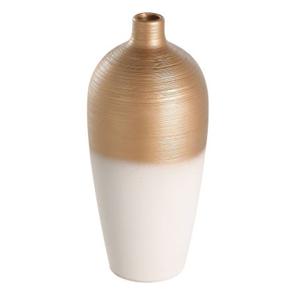 Eglo - Vaso cerâmico 28x15 cm branco/dourado