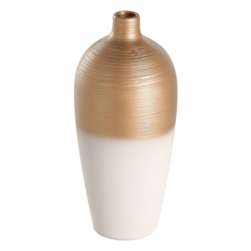 Eglo - Vaso cerâmico 28x15 cm branco/dourado