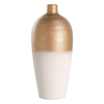 Eglo - Vaso cerâmico 28x15 cm branco/dourado