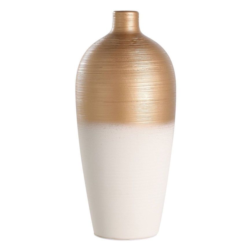 Eglo - Vaso cerâmico 28x15 cm branco/dourado