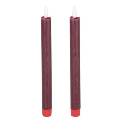 Eglo - CONJUNTO 2x LED Candle LED/1xAAA 24,5 cm vermelho