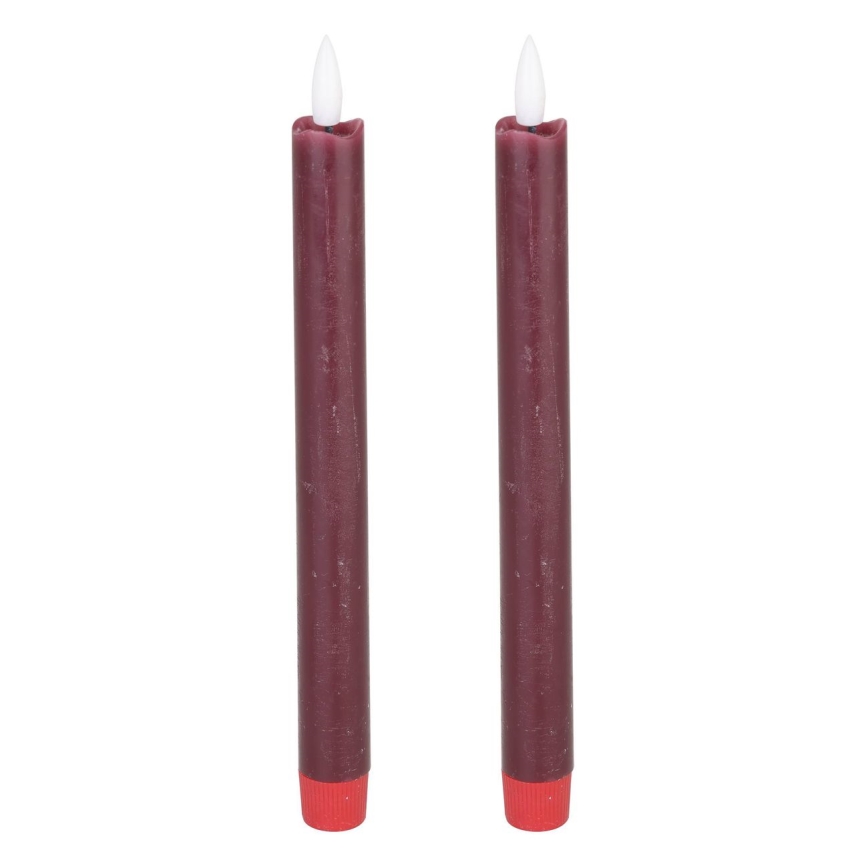Eglo - CONJUNTO 2x LED Candle LED/1xAAA 24,5 cm vermelho