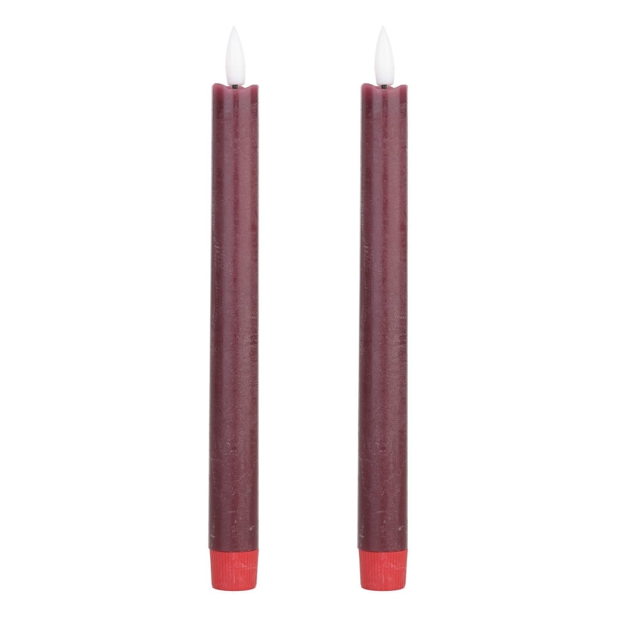 Eglo - CONJUNTO 2x LED Candle LED/1xAAA 24,5 cm vermelho