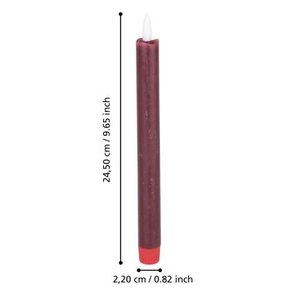 Eglo - CONJUNTO 2x LED Candle LED/1xAAA 24,5 cm vermelho