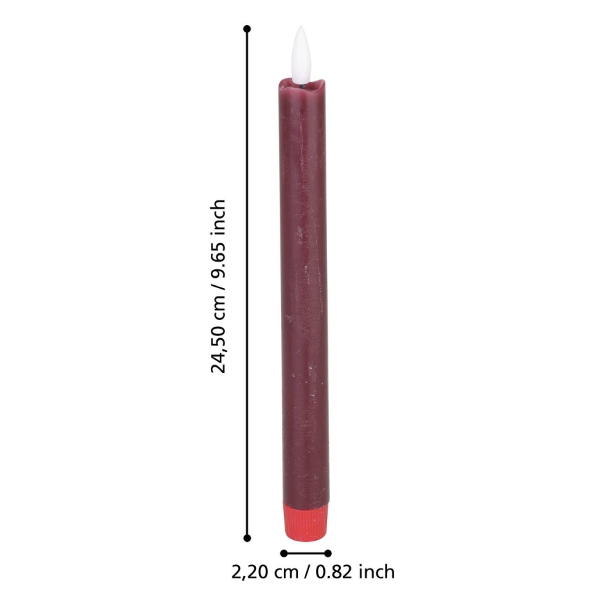 Eglo - CONJUNTO 2x LED Candle LED/1xAAA 24,5 cm vermelho