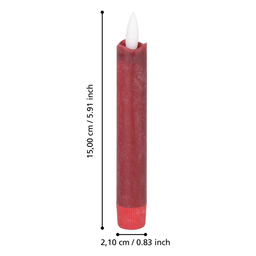 Eglo - CONJUNTO 2x LED Candle LED/1xAAA 15 cm vermelho