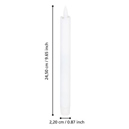 Eglo - CONJUNTO 2x LED Candle LED/1xAAA 24,5 cm branco