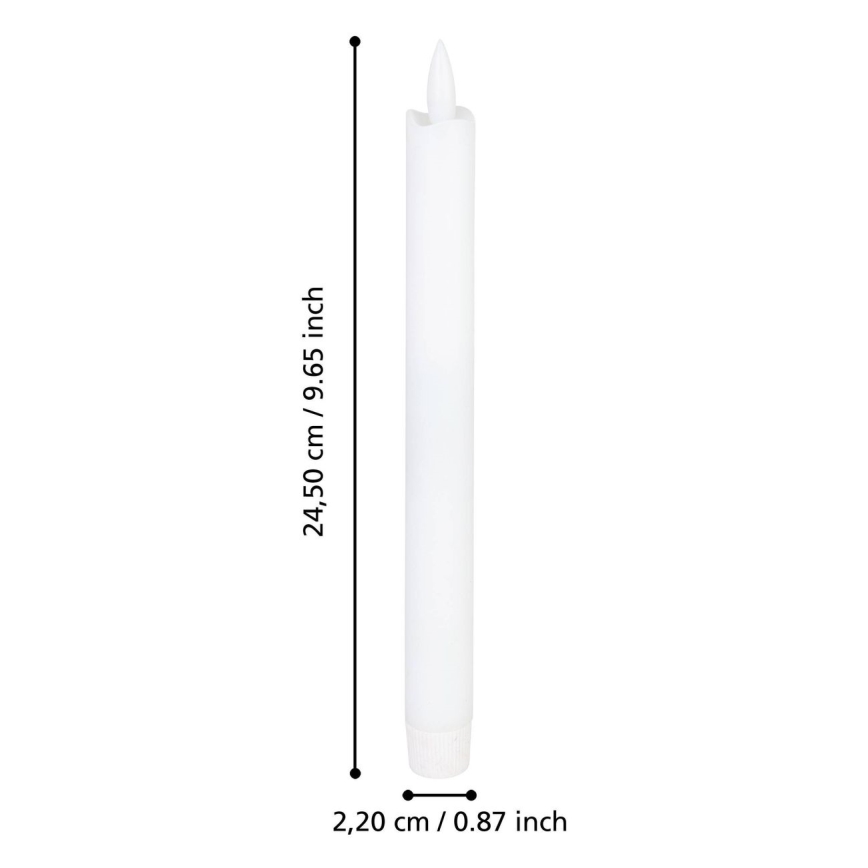 Eglo - CONJUNTO 2x LED Candle LED/1xAAA 24,5 cm branco