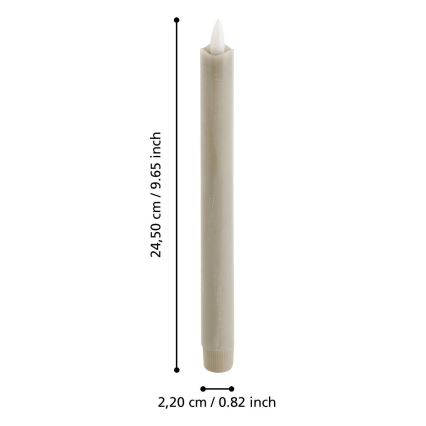 Eglo - CONJUNTO 2x LED Candle LED/1xAAA 24,5 cm bege