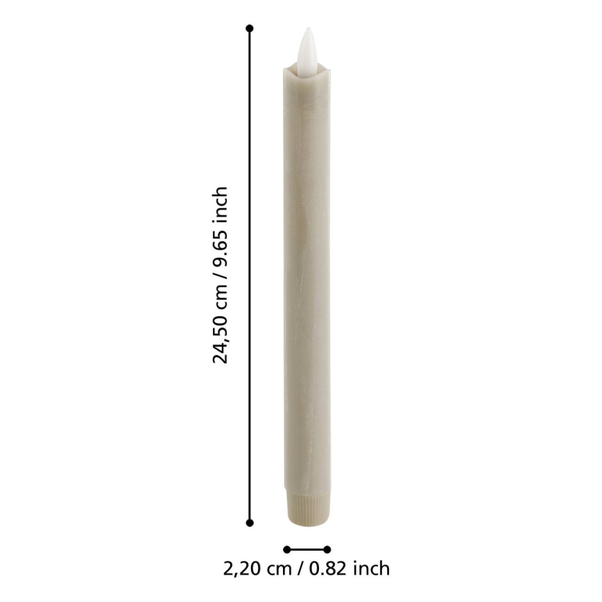 Eglo - CONJUNTO 2x LED Candle LED/1xAAA 24,5 cm bege