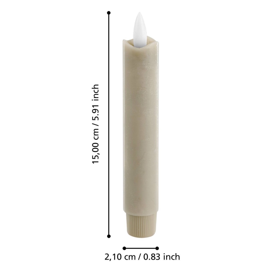 Eglo - CONJUNTO 2x LED Candle LED/1xAAA 15 cm bege