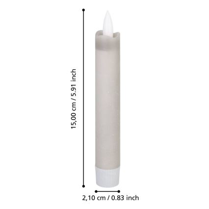 Eglo 422223 - CONJUNTO 2x LED Candle ANTANABE LED/1xAAA 15 cm cinzento