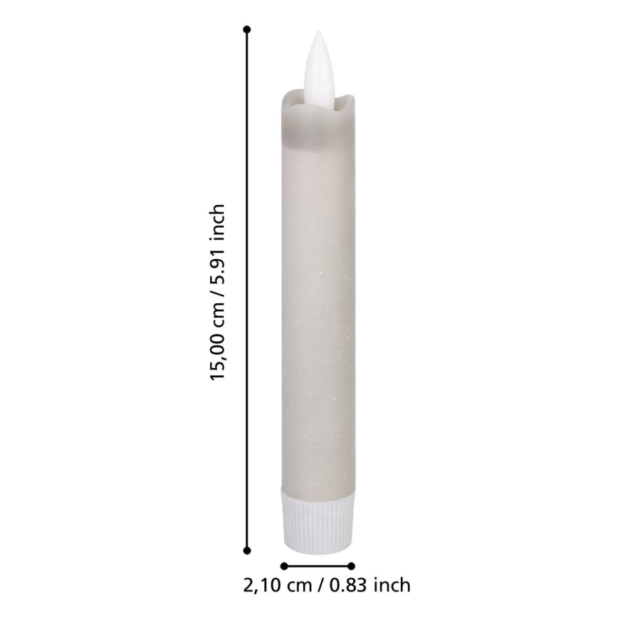 Eglo 422223 - CONJUNTO 2x LED Candle ANTANABE LED/1xAAA 15 cm cinzento