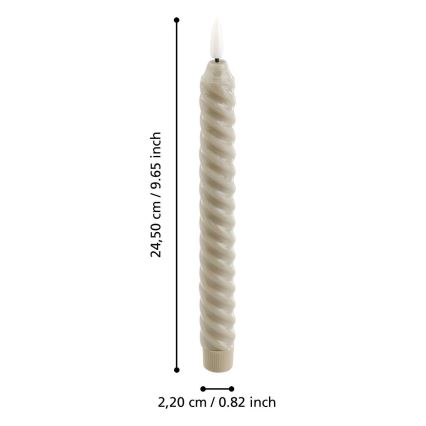 Eglo - CONJUNTO 2x Velas LED LED/1xAAA 24,5 cm bege