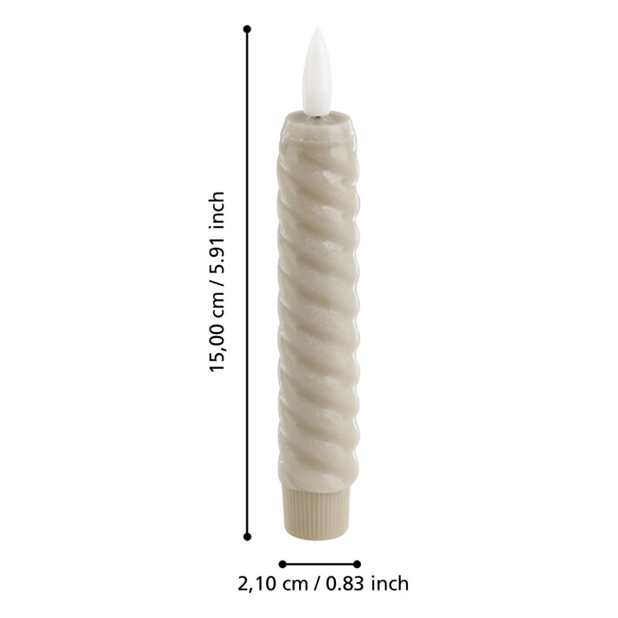 Eglo - CONJUNTO 2x Velas LED LED/1xAAA 15 cm bege