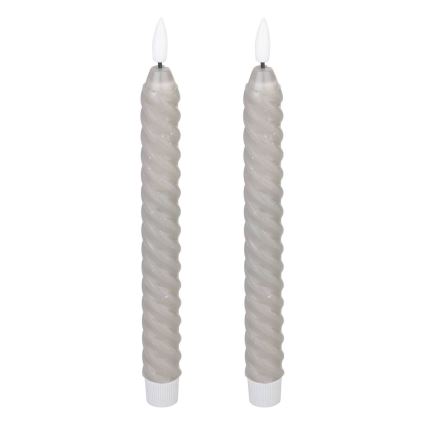 Eglo - CONJUNTO 2x Velas LED LED/1xAAA 25 cm cinzento
