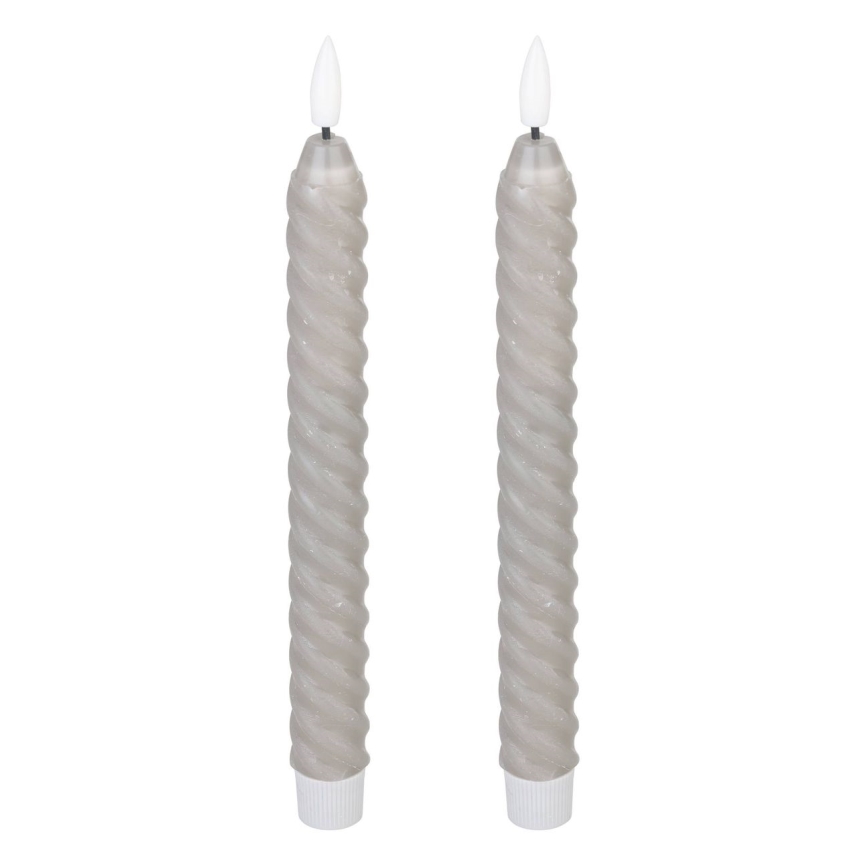 Eglo - CONJUNTO 2x Velas LED LED/1xAAA 25 cm cinzento