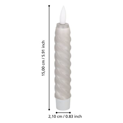 Eglo - CONJUNTO 2x Velas LED LED/1xAAA 15 cm cinzento