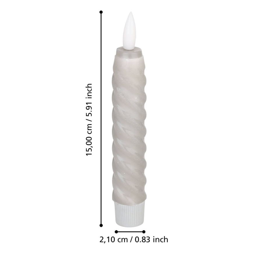 Eglo - CONJUNTO 2x Velas LED LED/1xAAA 15 cm cinzento