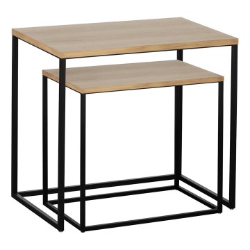 Eglo 424006 - CONJUNTO 2x Mesa auxiliar TOZAWA castanho/preto