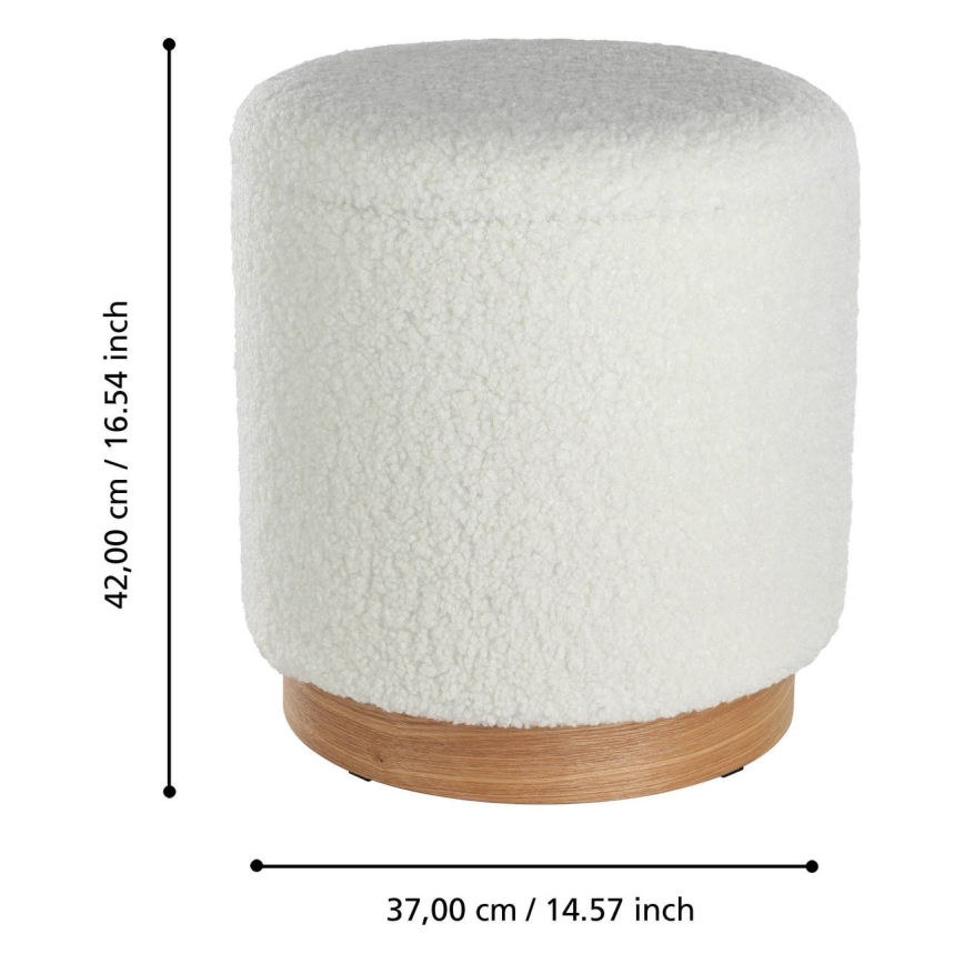 Eglo - CONJUNTO 2x Pufes MASHIKE diâmetro 30,5/37 cm branco