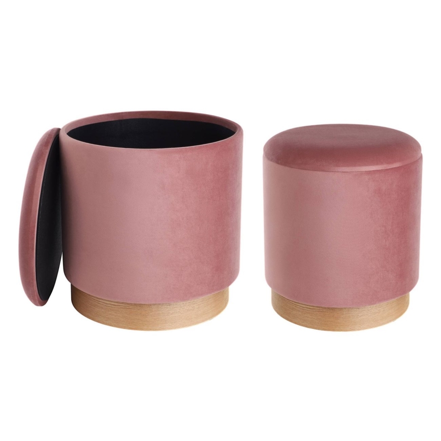 Eglo - CONJUNTO 2x Pufes diâmetro 30,5/37 cm rosa