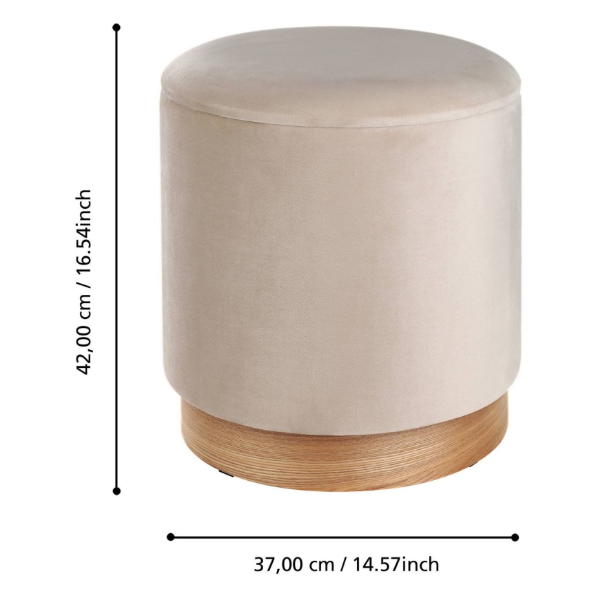 Eglo - CONJUNTO 2x Pufes diâmetro 30,5/37 cm bege