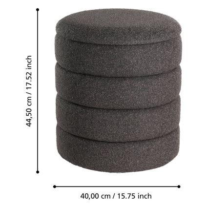 Eglo - CONJUNTO 2x Pufes diâmetro 33,5/40 cm preto