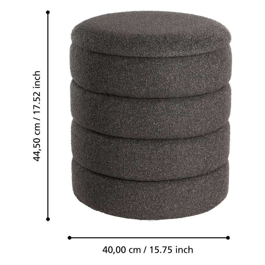 Eglo - CONJUNTO 2x Pufes diâmetro 33,5/40 cm preto