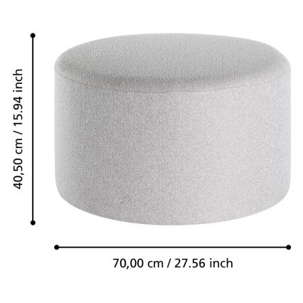 Eglo - CONJUNTO 2x Pufe diâmetro 45,5/70 cm cinzento