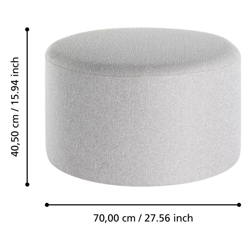Eglo - CONJUNTO 2x Pufe diâmetro 45,5/70 cm cinzento